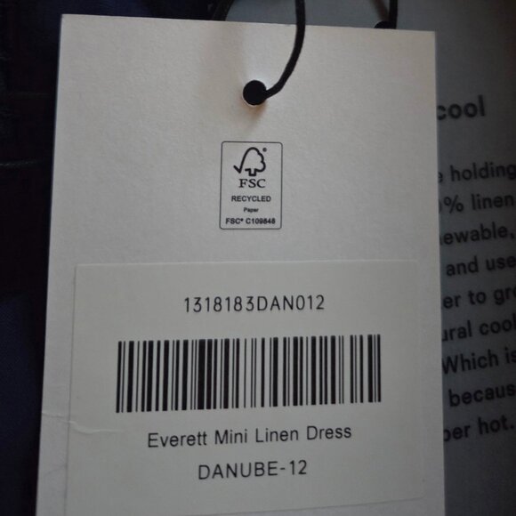 NWT Everett Mini Linen Dress - Danube Size 12 - Picture 4 of 8